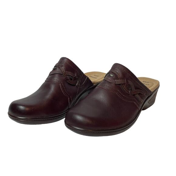 Earth Origins Size 9.5 M Brown Leather Mule Jackal Janice Slip On Women EUC - Picture 1 of 12